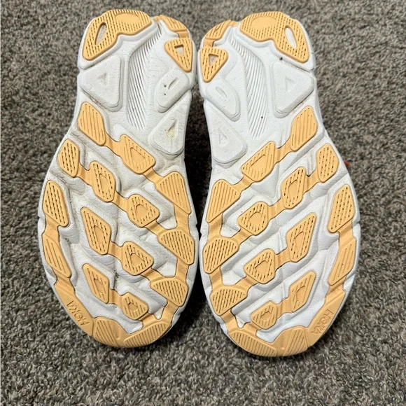 Hoka Clifton 9 Dynamic Orange and Blue Sneakers - Picture 7 of 8